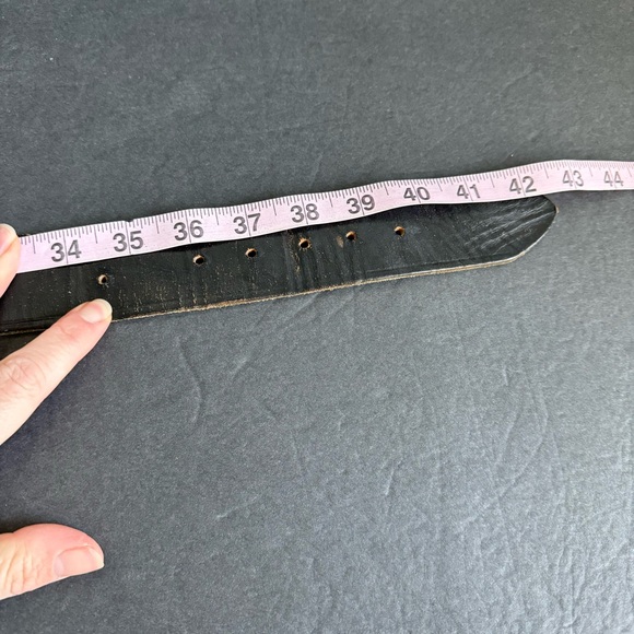 Vintage Black Leather Belt Postal Approved Post Office Uniform USPS Mens 38